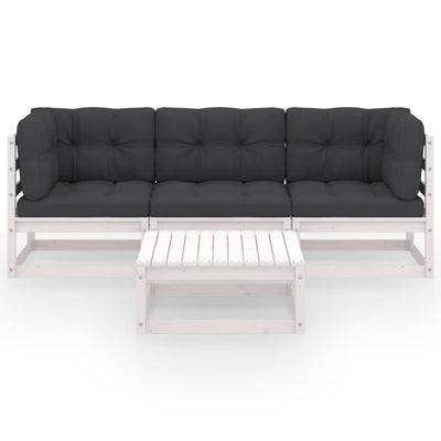 4 Piece Garden Lounge Set with Cushions Solid Pinewood Payday Deals