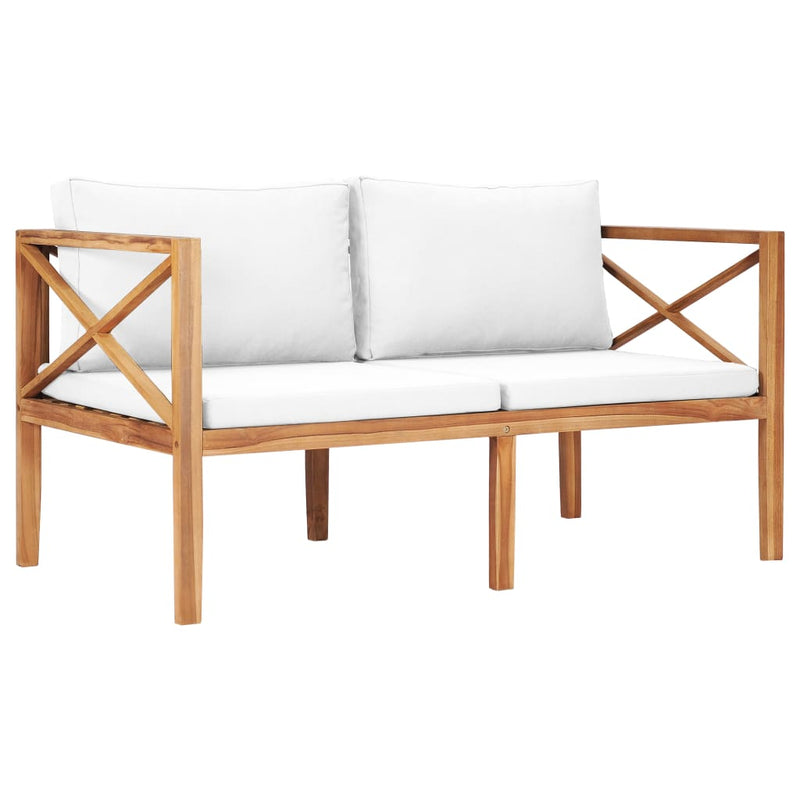 4 Piece Garden Lounge Set with Cushions Solid Teak Wood Payday Deals