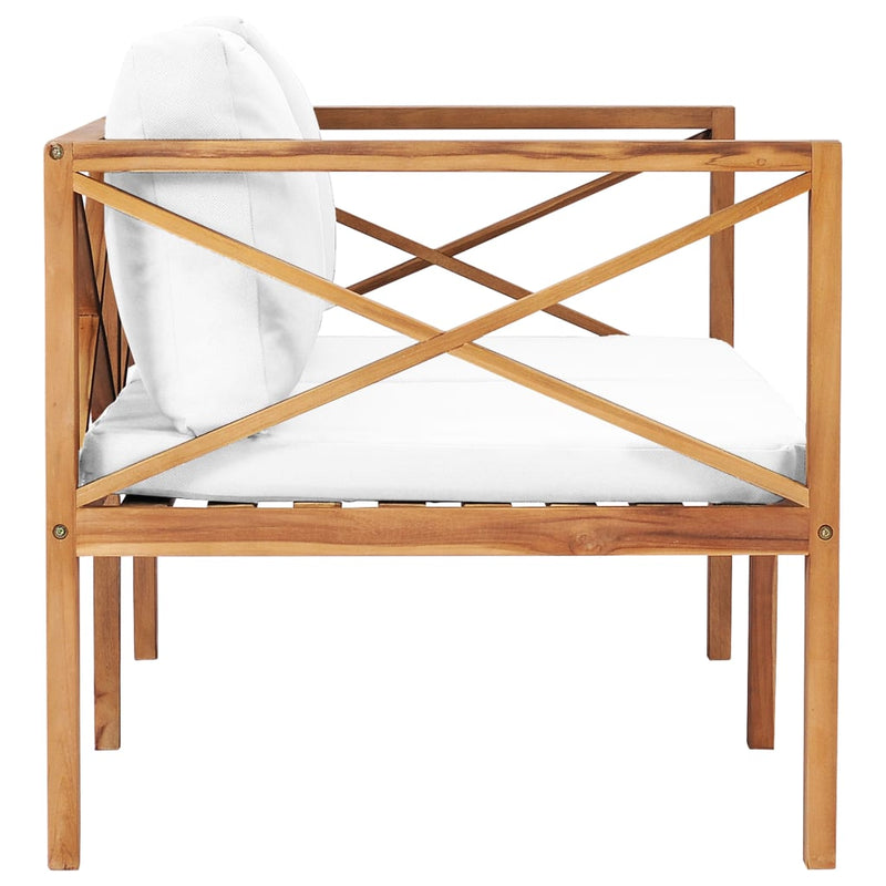4 Piece Garden Lounge Set with Cushions Solid Teak Wood Payday Deals