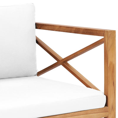 4 Piece Garden Lounge Set with Cushions Solid Teak Wood Payday Deals