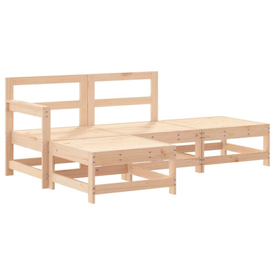 4 Piece Garden Lounge Set with Cushions Solid Wood Payday Deals