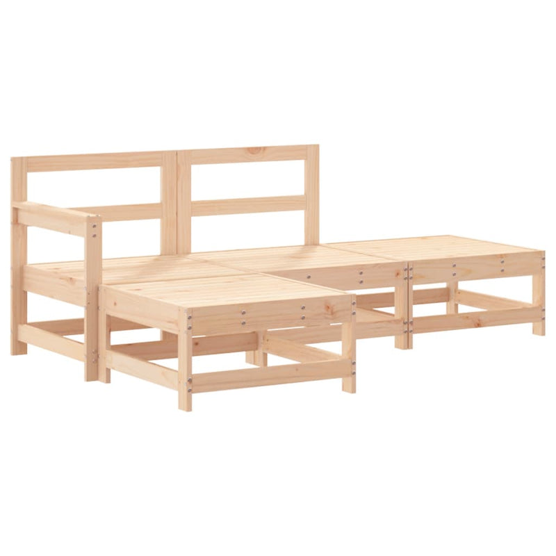 4 Piece Garden Lounge Set with Cushions Solid Wood Payday Deals