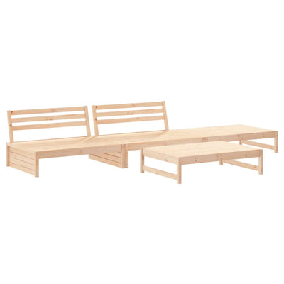 4 Piece Garden Lounge Set with Cushions Solid Wood Payday Deals