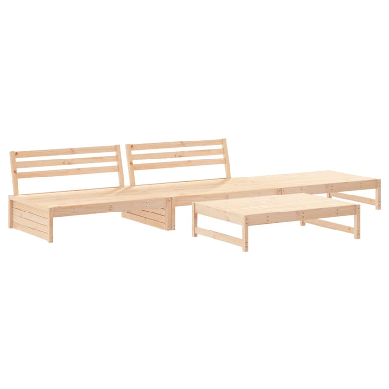 4 Piece Garden Lounge Set with Cushions Solid Wood Payday Deals