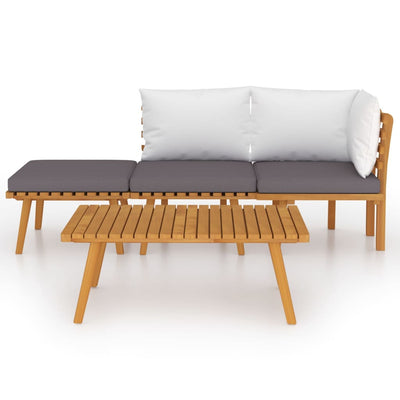 4 Piece Garden Lounge Set with Cushions Solid Wood Acacia Payday Deals