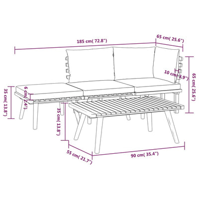 4 Piece Garden Lounge Set with Cushions Solid Wood Acacia Payday Deals