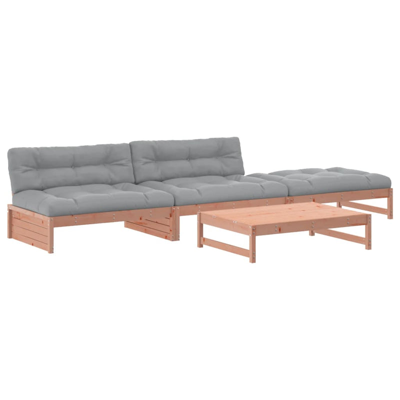 4 Piece Garden Lounge Set with Cushions Solid Wood Douglas Payday Deals