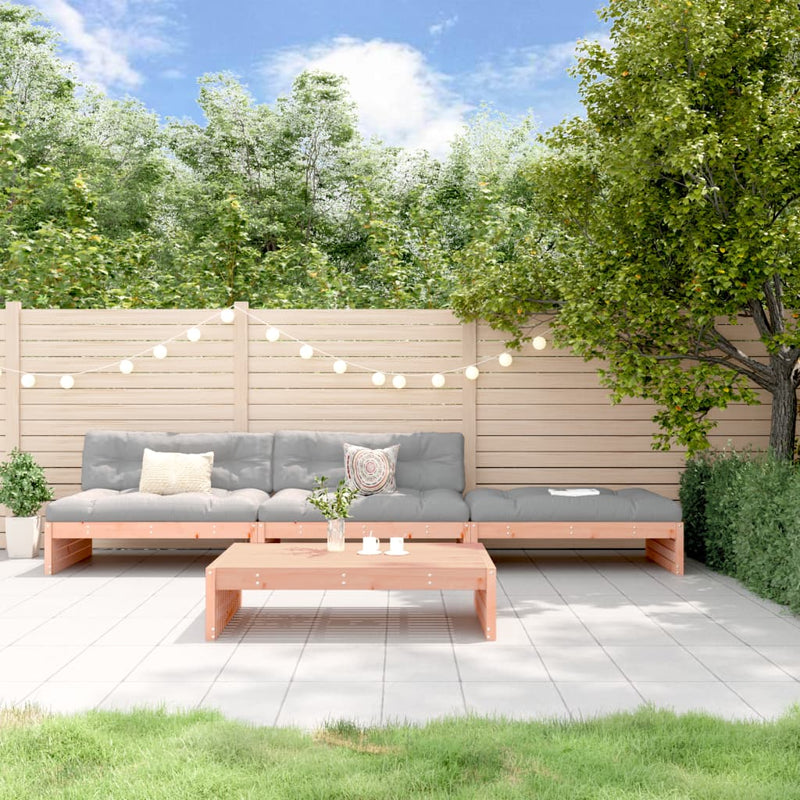 4 Piece Garden Lounge Set with Cushions Solid Wood Douglas Payday Deals