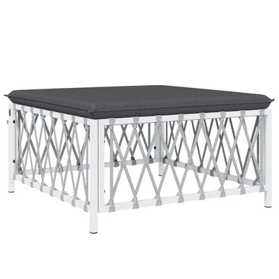 4 Piece Garden Lounge Set with Cushions White Steel Payday Deals