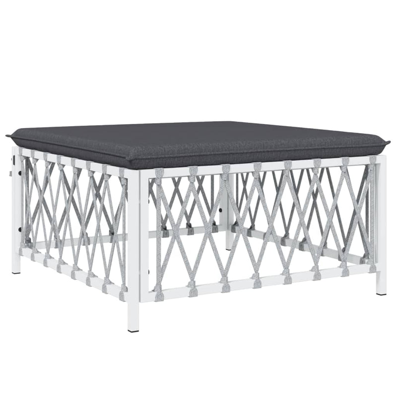 4 Piece Garden Lounge Set with Cushions White Steel Payday Deals