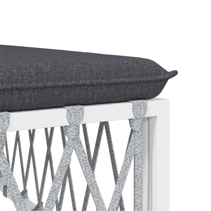 4 Piece Garden Lounge Set with Cushions White Steel Payday Deals