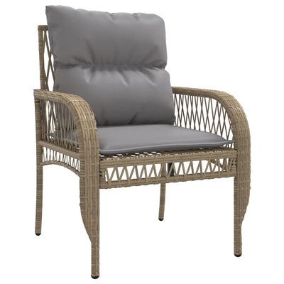 4 Piece Garden Sofa Set with Cushions Beige Poly Rattan Payday Deals