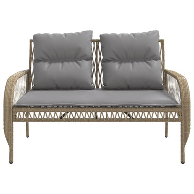 4 Piece Garden Sofa Set with Cushions Beige Poly Rattan Payday Deals