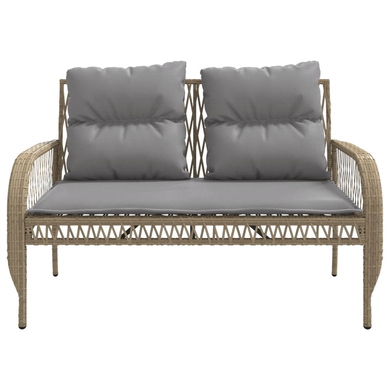 4 Piece Garden Sofa Set with Cushions Beige Poly Rattan Payday Deals