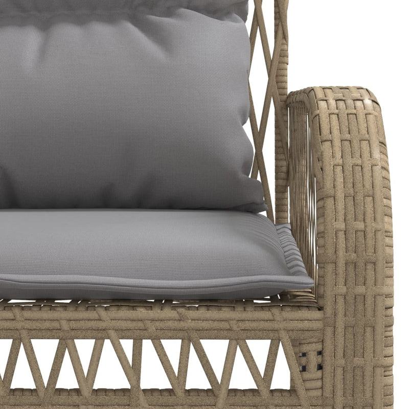 4 Piece Garden Sofa Set with Cushions Beige Poly Rattan Payday Deals