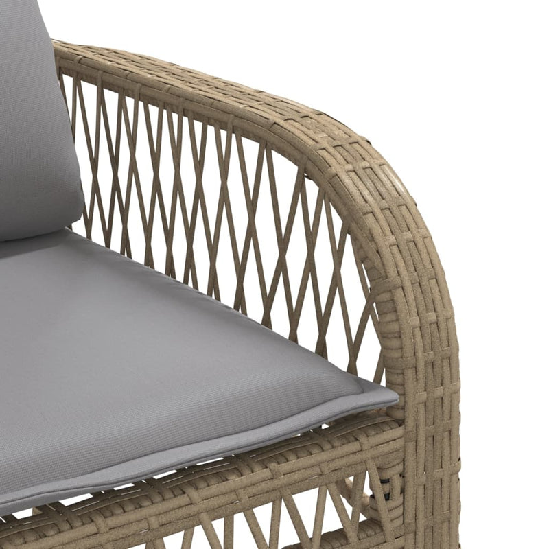 4 Piece Garden Sofa Set with Cushions Beige Poly Rattan Payday Deals