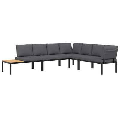 4 Piece Garden Sofa Set with Cushions Black Aluminium Payday Deals