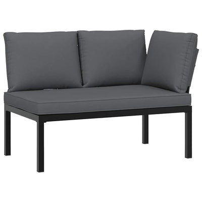 4 Piece Garden Sofa Set with Cushions Black Aluminium Payday Deals