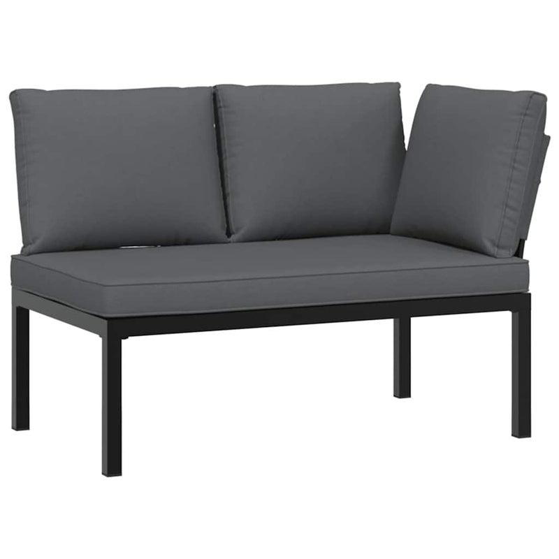 4 Piece Garden Sofa Set with Cushions Black Aluminium Payday Deals