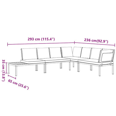 4 Piece Garden Sofa Set with Cushions Black Aluminium Payday Deals