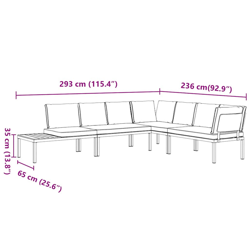 4 Piece Garden Sofa Set with Cushions Black Aluminium Payday Deals