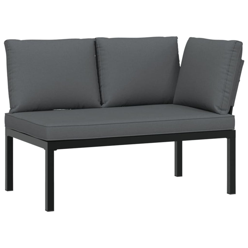 4 Piece Garden Sofa Set with Cushions Black Aluminium Payday Deals