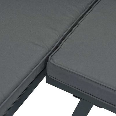 4 Piece Garden Sofa Set with Cushions Black Aluminium Payday Deals