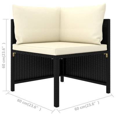 4 Piece Garden Sofa Set with Cushions Black Poly Rattan Payday Deals
