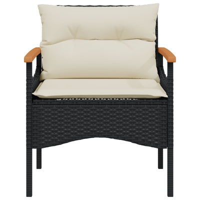 4 Piece Garden Sofa Set with Cushions Black Poly Rattan Payday Deals