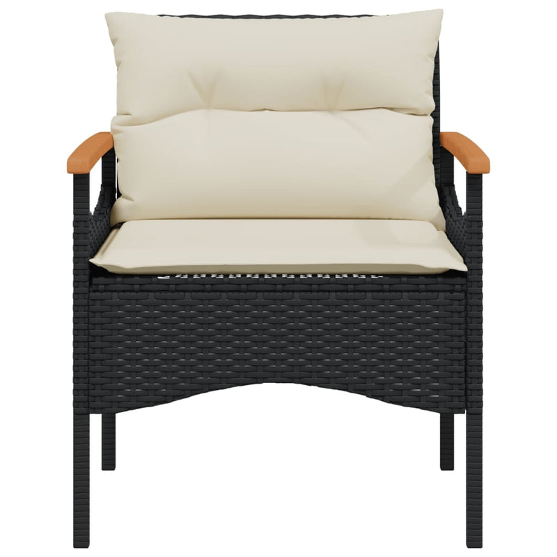 4 Piece Garden Sofa Set with Cushions Black Poly Rattan Payday Deals