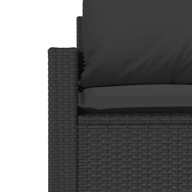 4 Piece Garden Sofa Set with Cushions Black Poly Rattan Payday Deals