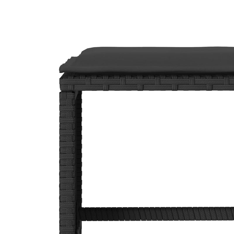 4 Piece Garden Sofa Set with Cushions Black Poly Rattan Payday Deals