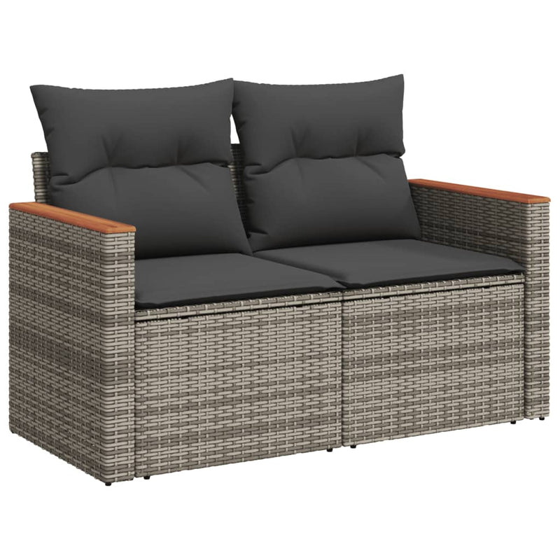 4 Piece Garden Sofa Set with Cushions Grey Poly Rattan Payday Deals
