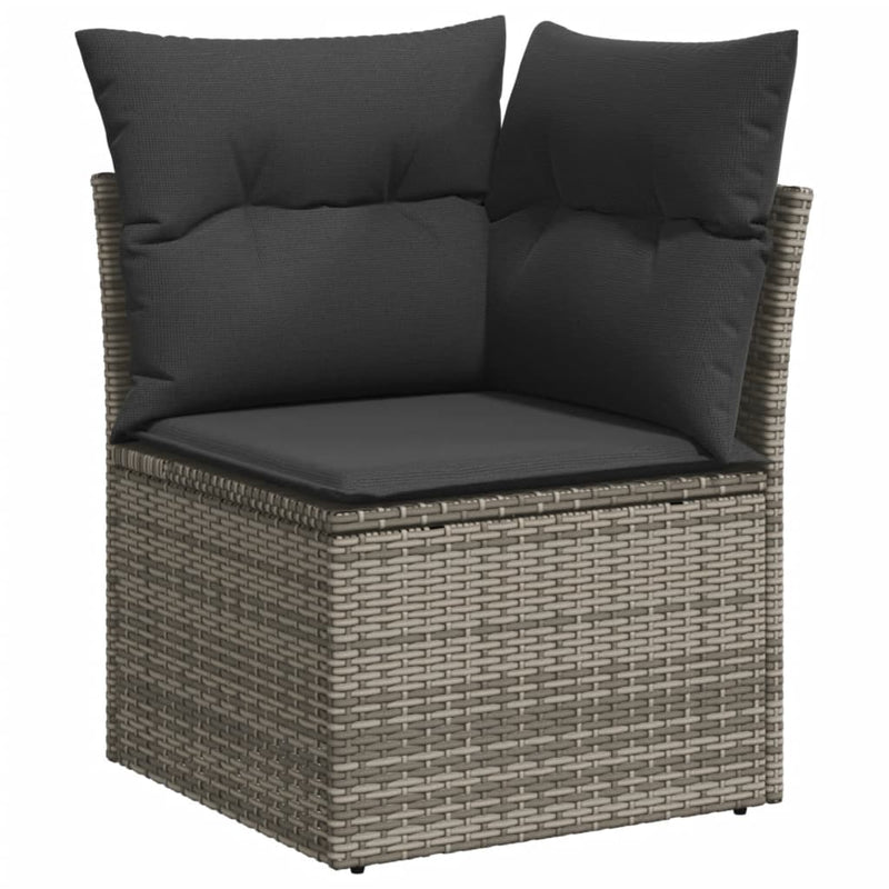 4 Piece Garden Sofa Set with Cushions Grey Poly Rattan Payday Deals
