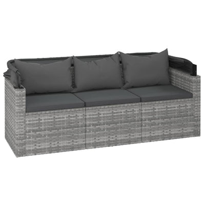 4 Piece Garden Sofa Set with Cushions Grey Poly Rattan Payday Deals