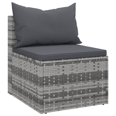 4 Piece Garden Sofa Set with Cushions Grey Poly Rattan Payday Deals
