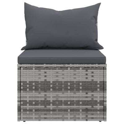 4 Piece Garden Sofa Set with Cushions Grey Poly Rattan Payday Deals