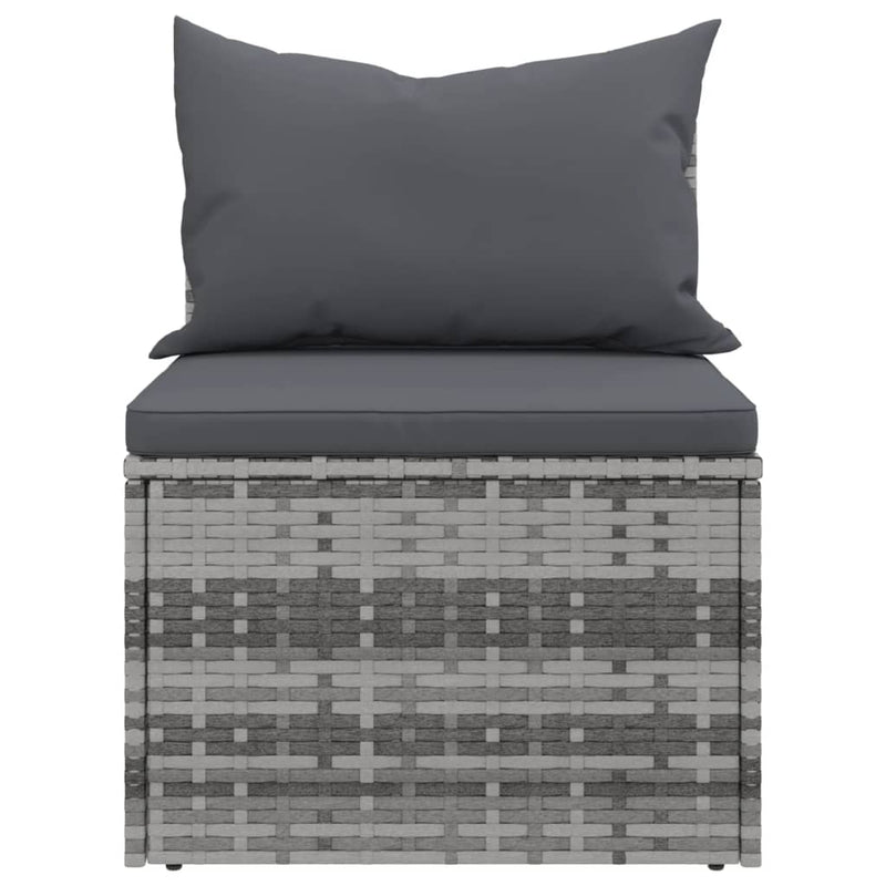 4 Piece Garden Sofa Set with Cushions Grey Poly Rattan Payday Deals