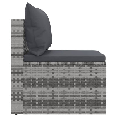 4 Piece Garden Sofa Set with Cushions Grey Poly Rattan Payday Deals