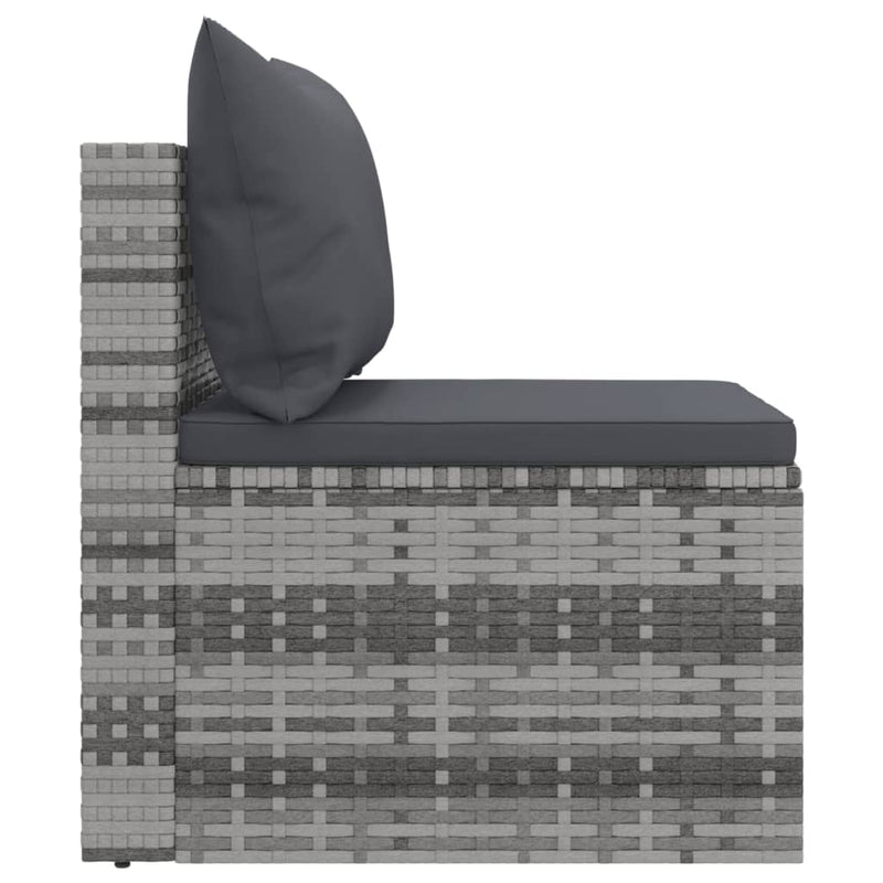 4 Piece Garden Sofa Set with Cushions Grey Poly Rattan Payday Deals