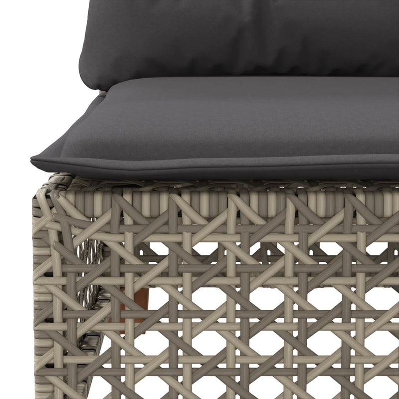 4 Piece Garden Sofa Set with Cushions Grey Poly Rattan Payday Deals