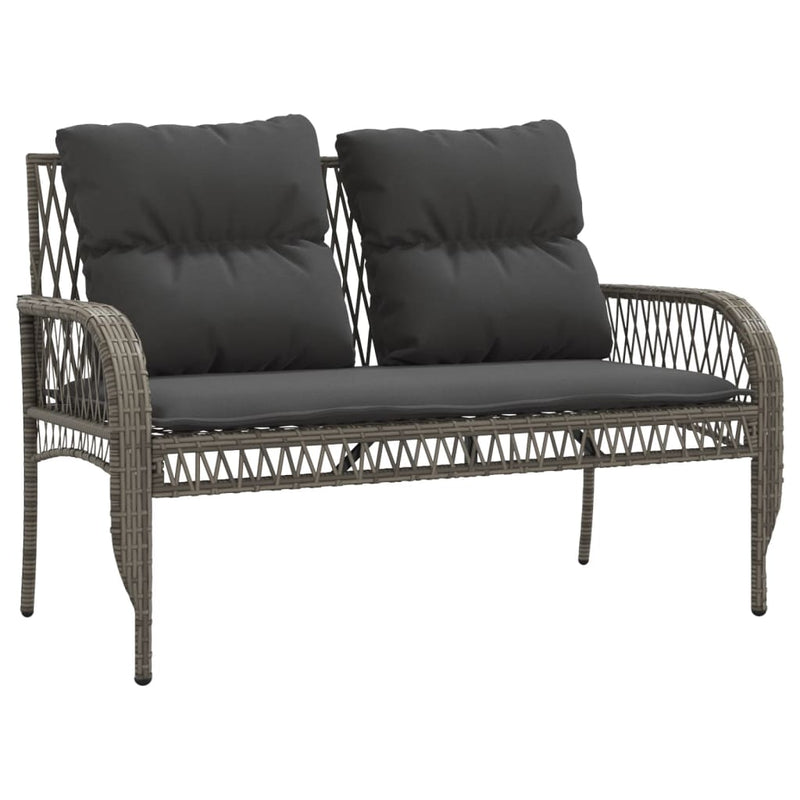 4 Piece Garden Sofa Set with Cushions Grey Poly Rattan Payday Deals