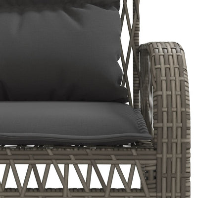 4 Piece Garden Sofa Set with Cushions Grey Poly Rattan Payday Deals