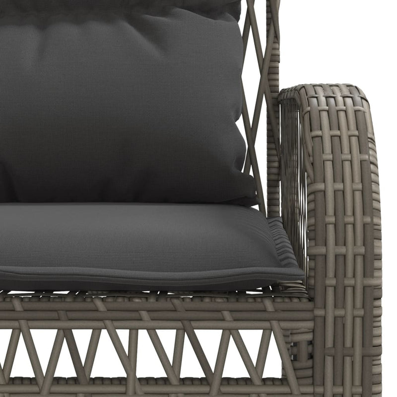 4 Piece Garden Sofa Set with Cushions Grey Poly Rattan Payday Deals