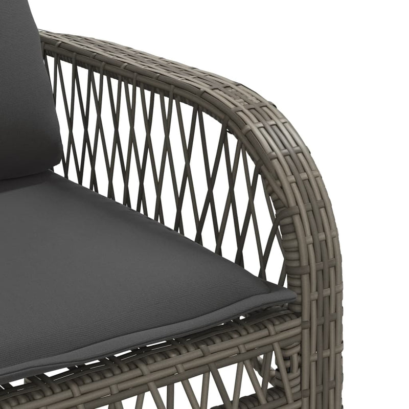 4 Piece Garden Sofa Set with Cushions Grey Poly Rattan Payday Deals