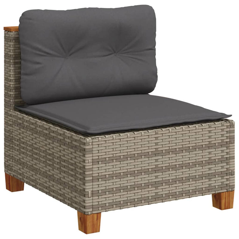 4 Piece Garden Sofa Set with Cushions Grey Poly Rattan Payday Deals