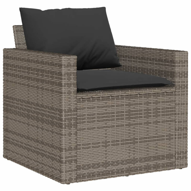 4 Piece Garden Sofa Set with Cushions Grey Poly Rattan Payday Deals