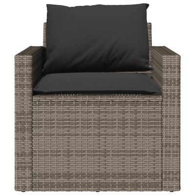 4 Piece Garden Sofa Set with Cushions Grey Poly Rattan Payday Deals
