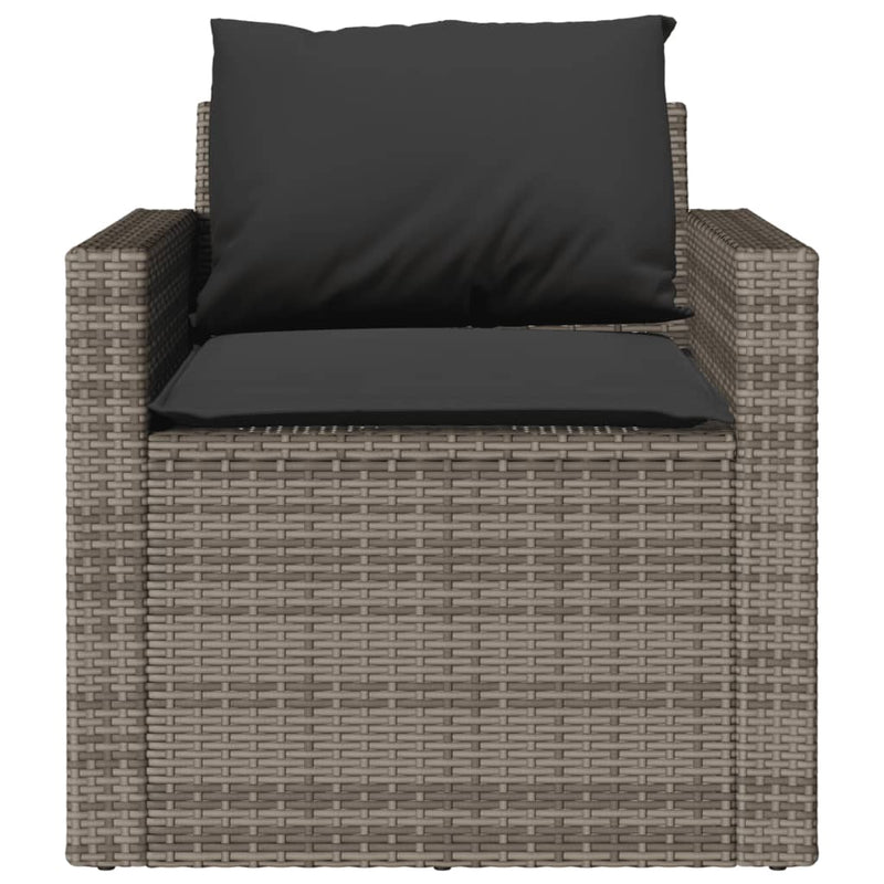4 Piece Garden Sofa Set with Cushions Grey Poly Rattan Payday Deals
