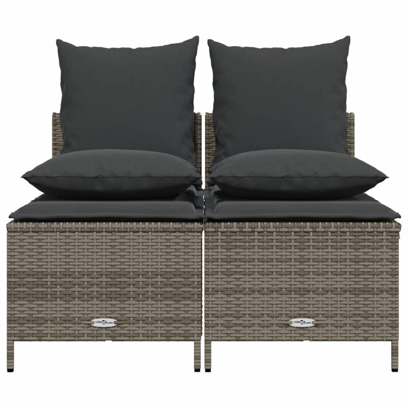 4 Piece Garden Sofa Set with Cushions Grey Poly Rattan Payday Deals